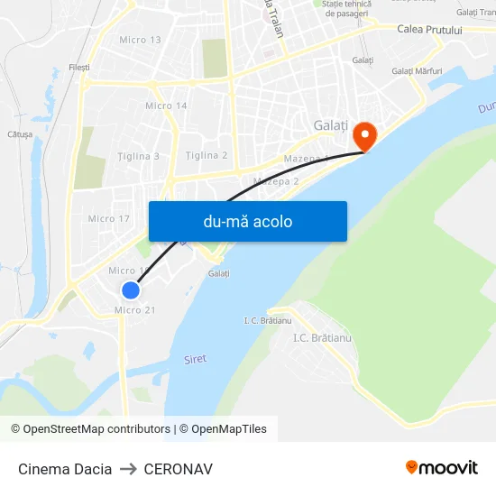 Harta de Cinema Dacia către CERONAV