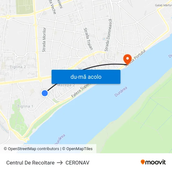 Harta de Centrul De Recoltare către CERONAV