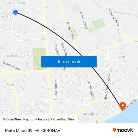 Harta de Piața Micro 39 către CERONAV