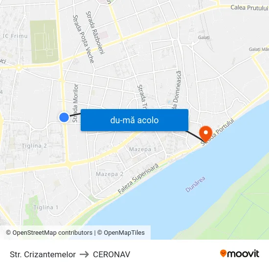 Harta de Str. Crizantemelor către CERONAV