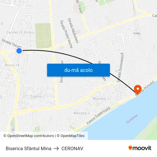 Harta de Biserica Sfântul Mina către CERONAV