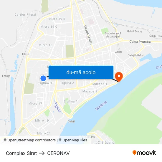 Harta de Complex Siret către CERONAV