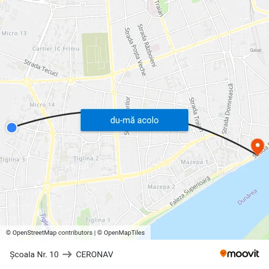 Harta de Școala Nr. 10 către CERONAV