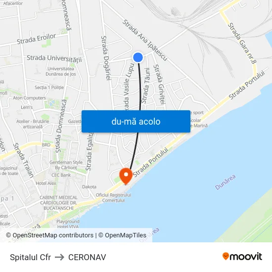 Harta de Spitalul Cfr către CERONAV