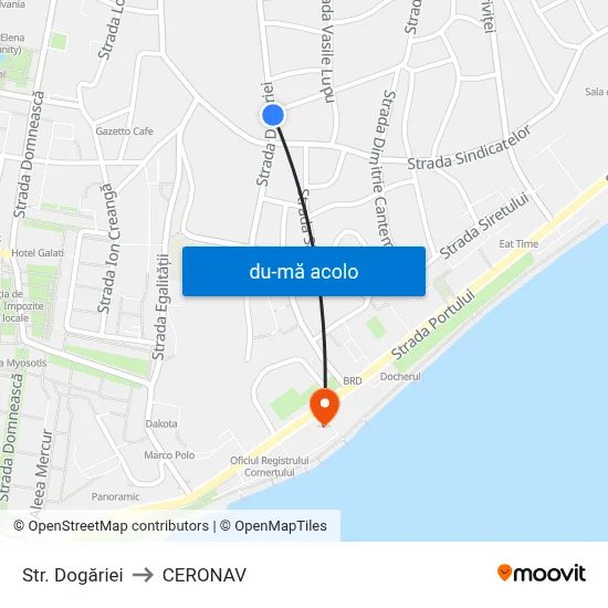 Harta de Str. Dogăriei către CERONAV