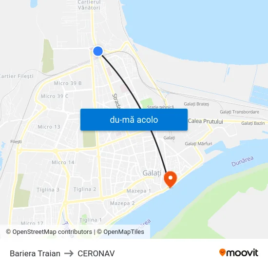 Harta de Bariera Traian către CERONAV