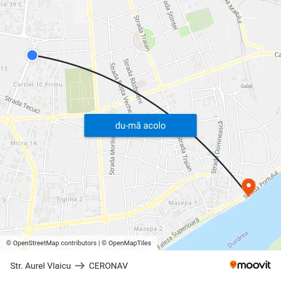 Harta de Str. Aurel Vlaicu către CERONAV
