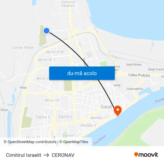 Harta de Cimitirul Israelit către CERONAV