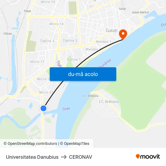 Harta de Universitatea Danubius către CERONAV