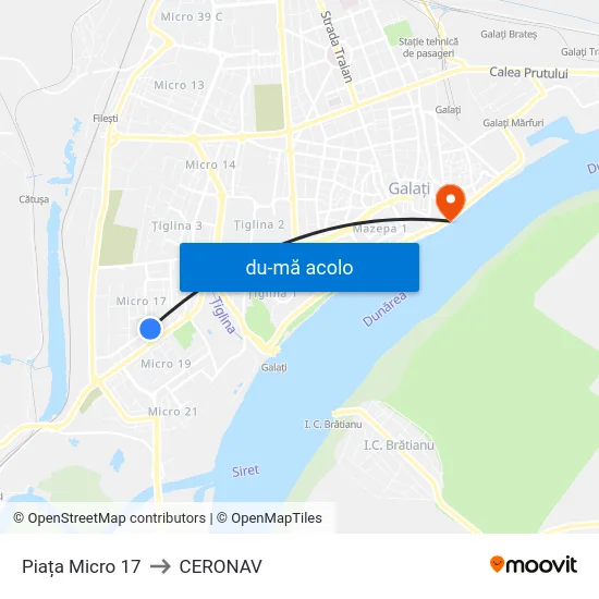 Harta de Piața Micro 17 către CERONAV
