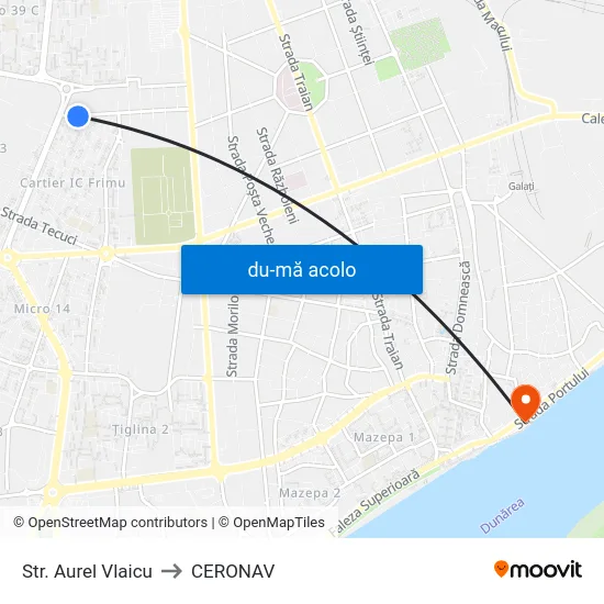 Harta de Str. Aurel Vlaicu către CERONAV