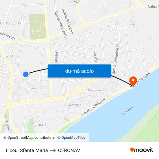 Harta de Liceul Sfânta Maria către CERONAV