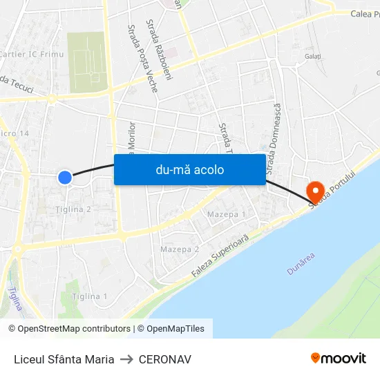 Harta de Liceul Sfânta Maria către CERONAV