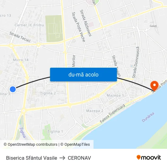 Harta de Biserica Sfântul Vasile către CERONAV