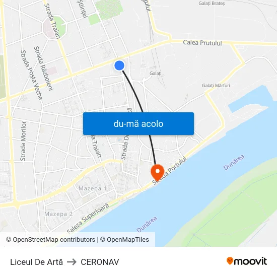 Harta de Liceul De Artă către CERONAV
