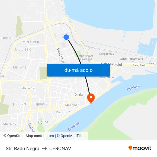 Harta de Str. Radu Negru către CERONAV