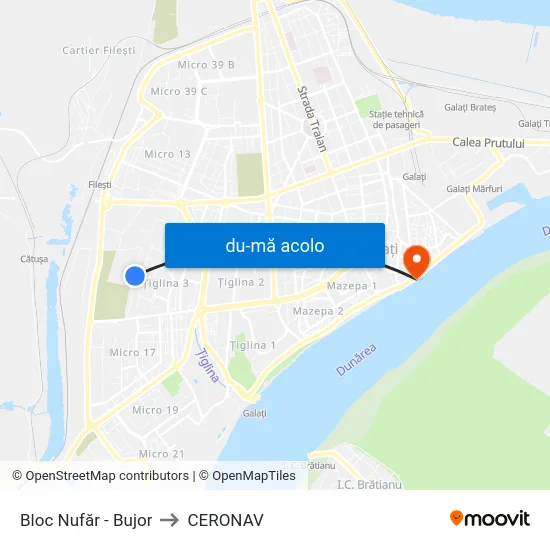 Harta de Bloc Nufăr - Bujor către CERONAV