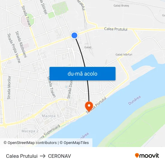 Harta de Calea Prutului către CERONAV