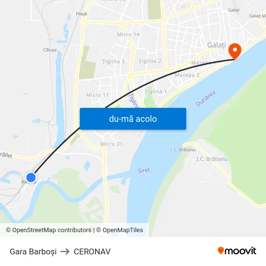 Harta de Gara Barboși către CERONAV