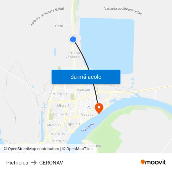 Harta de Pietricica către CERONAV