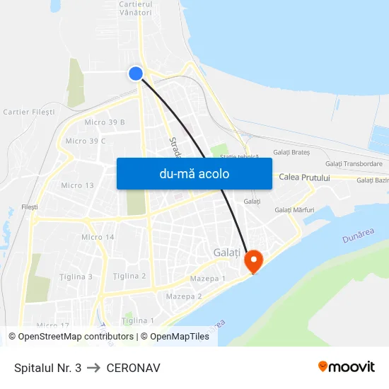Harta de Spitalul Nr. 3 către CERONAV