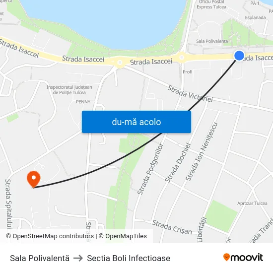 Harta de Sala Polivalentă către Sectia Boli Infectioase