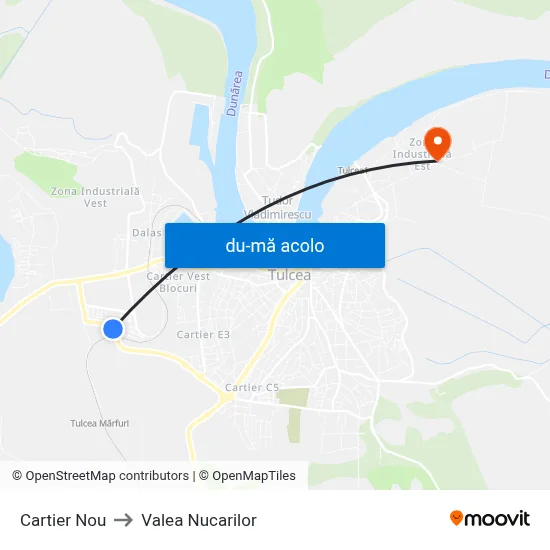 Harta de Cartier Nou către Valea Nucarilor
