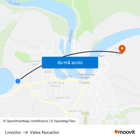 Harta de Livezilor către Valea Nucarilor