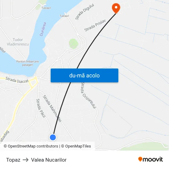 Harta de Topaz către Valea Nucarilor