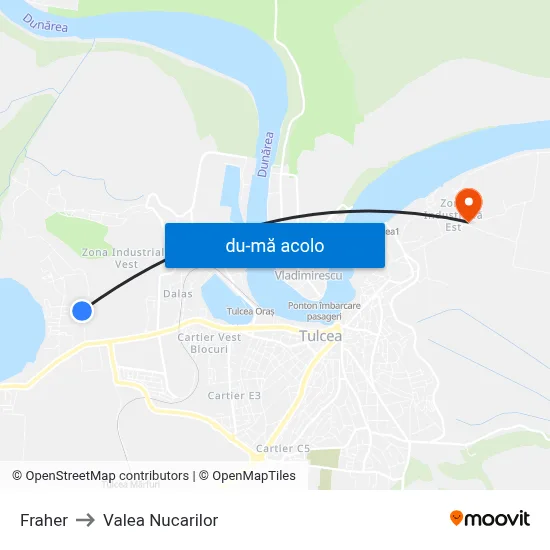 Harta de Fraher către Valea Nucarilor