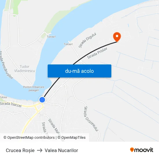 Harta de Crucea Roșie către Valea Nucarilor