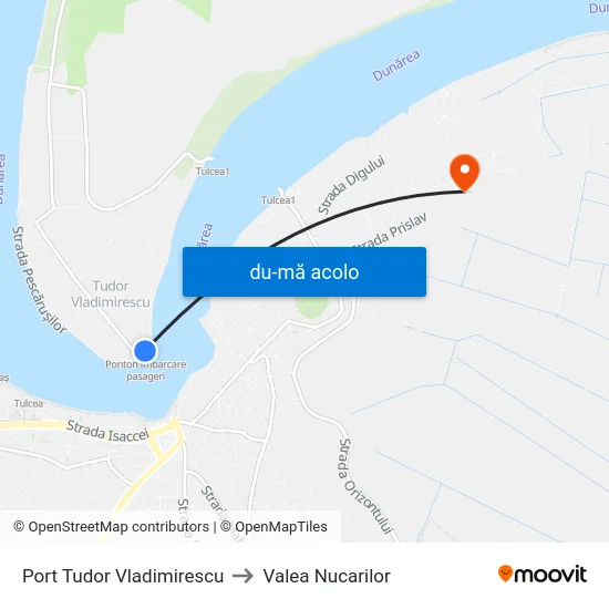 Harta de Port Tudor Vladimirescu către Valea Nucarilor