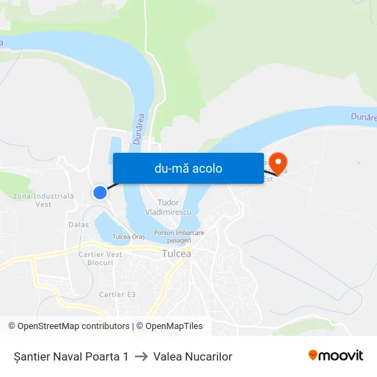 Harta de Șantier Naval Poarta 1 către Valea Nucarilor