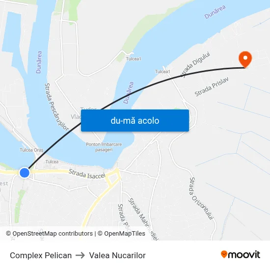Harta de Complex Pelican către Valea Nucarilor