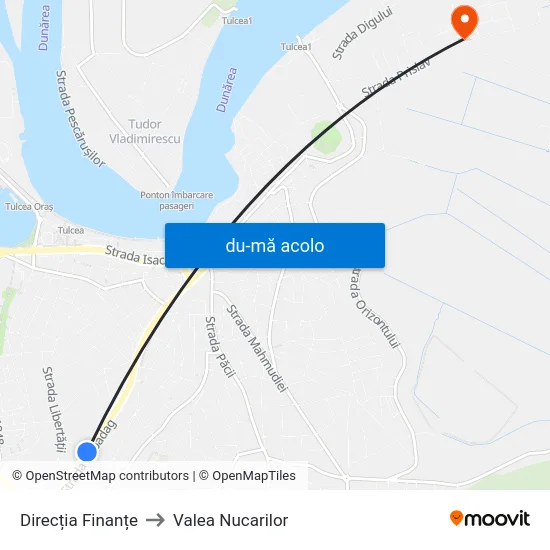 Harta de Direcția Finanțe către Valea Nucarilor