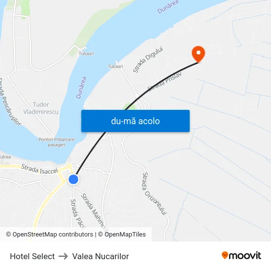 Harta de Hotel Select către Valea Nucarilor