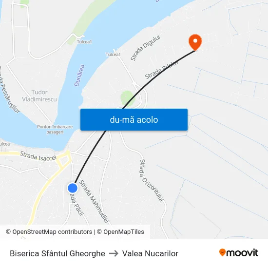 Harta de Biserica Sfântul Gheorghe către Valea Nucarilor