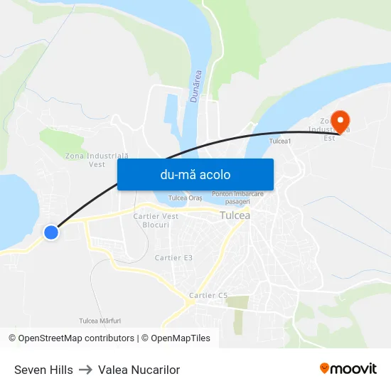 Harta de Seven Hills către Valea Nucarilor