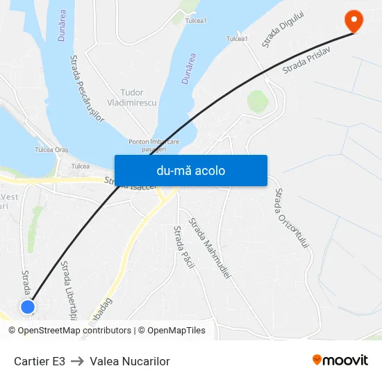 Harta de Cartier E3 către Valea Nucarilor