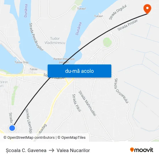 Harta de Școala C. Gavenea către Valea Nucarilor