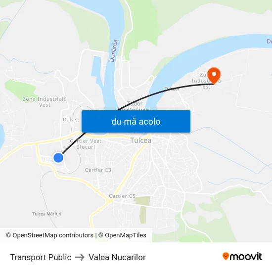 Harta de Transport Public către Valea Nucarilor