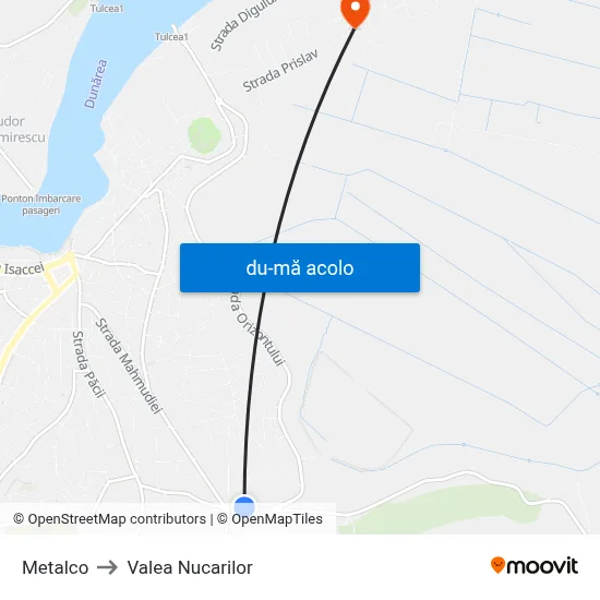 Harta de Metalco către Valea Nucarilor