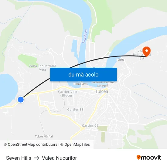 Harta de Seven Hills către Valea Nucarilor