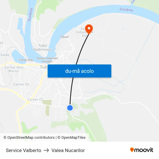 Harta de Service Valberto către Valea Nucarilor