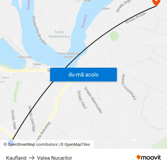Harta de Kaufland către Valea Nucarilor