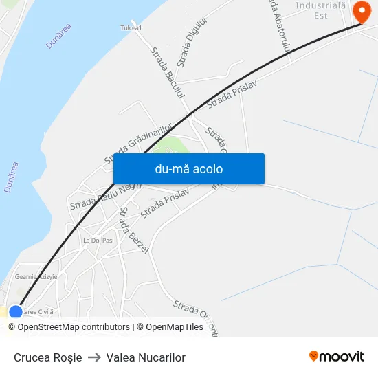 Harta de Crucea Roșie către Valea Nucarilor