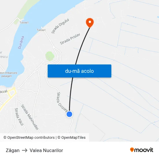 Harta de Zăgan către Valea Nucarilor