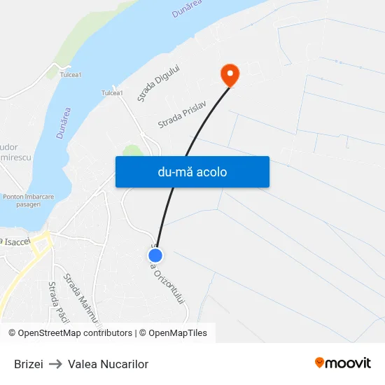 Harta de Brizei către Valea Nucarilor