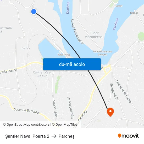 Harta de Șantier Naval Poarta 2 către Parcheș