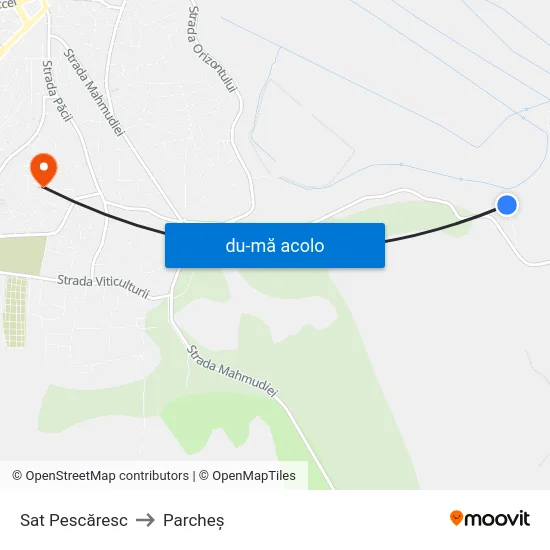 Harta de Sat Pescăresc către Parcheș